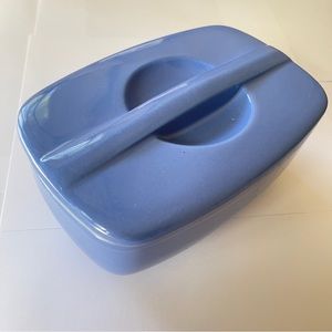 Montgomery Ward Rectangular Hall China Refrigerator Dish W/ Lid MINT 1940's